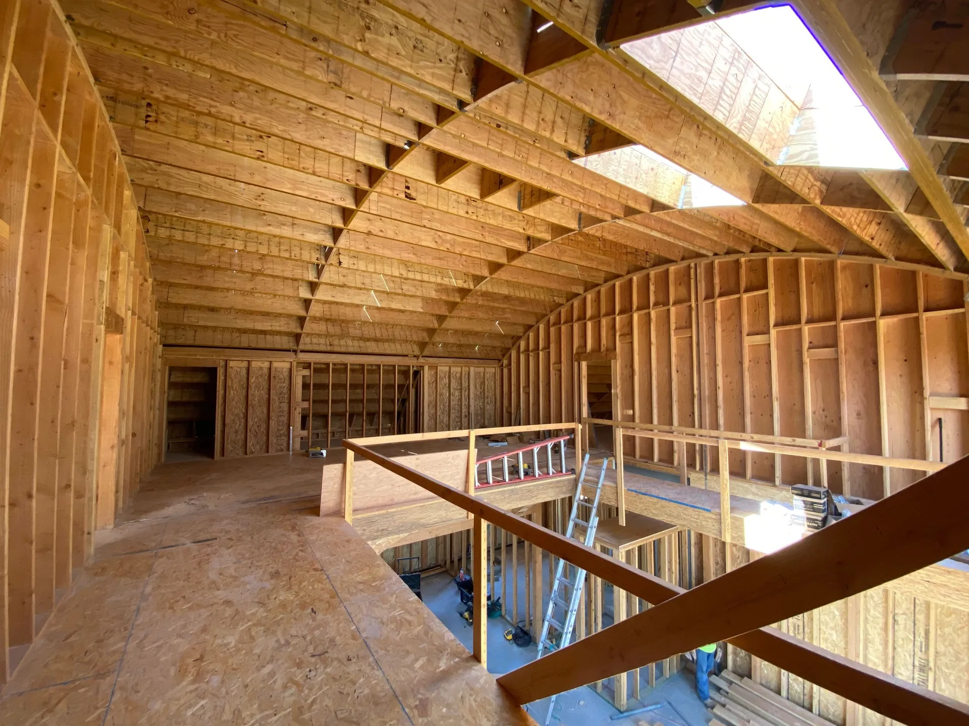 A modern gathering space balances strong geometry with generous daylight.
